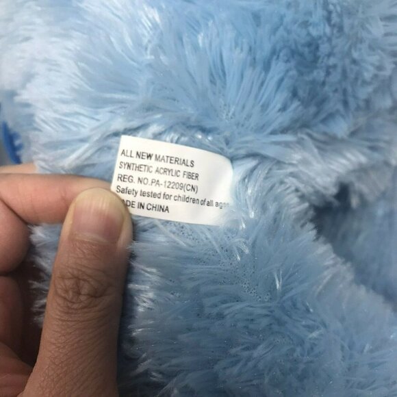 Sky Blue Fluffy Gorilla Chimp Ape Plush Stuffed Animal Soft Toy Medium - Picture 3 of 5